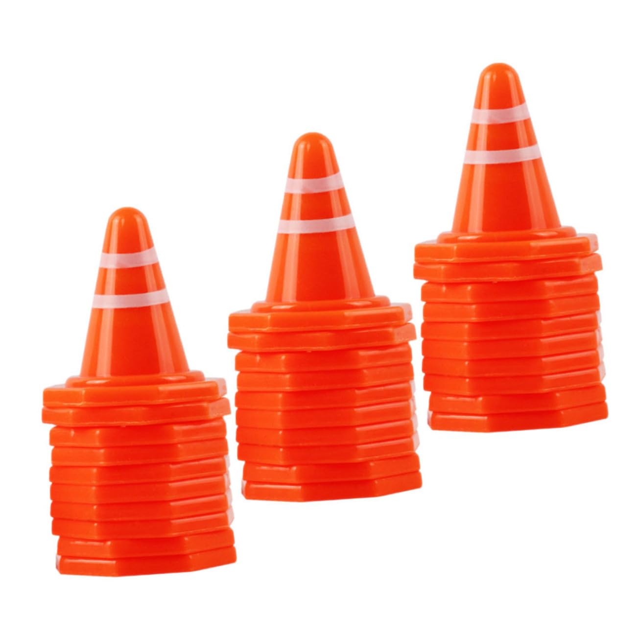 Gogogmee 50Pcs Miniature Traffic Cones Signs Educational Construction Bright Roadblocks for Promote Road Safety Cognitive Development Fun Learning Playtime
