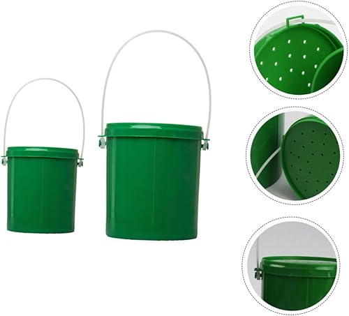 Miniatura 3 de Cubo de cebo de pesca 2 unids cubo de gusano Caja de almacenamiento de plástico para Guardar Contenedor de plástico con tapa Cubo Herramienta de