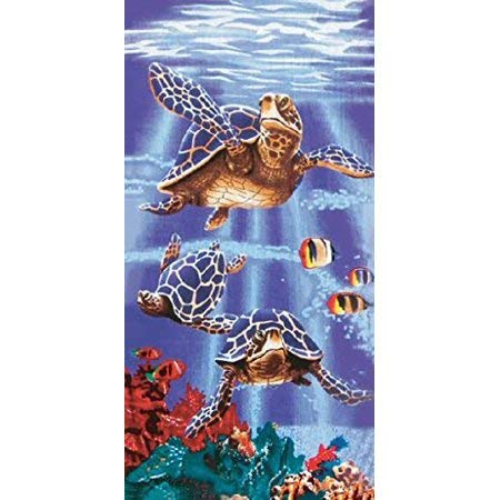 Purple Views Under The Water Sea Turtles Beach Towel, 30 x 60 Inches, Sea Turtles