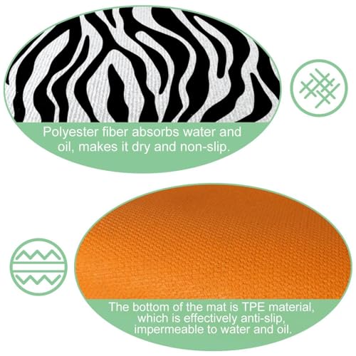 Tapis de cuisine lavable tapis de sol antidérapant noir blanc
