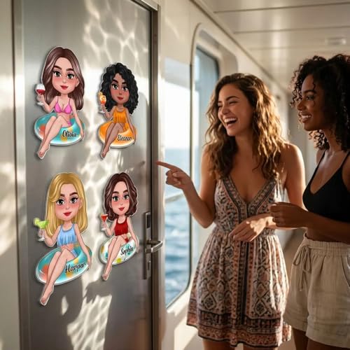 Imán personalizado para puerta de crucero con diseño de chica miniatura 5
