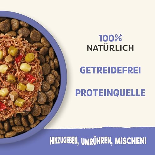 Applaws Premium Natural Nassfutter für Hunde, getreidefreie Auswahl an Fleisch und Fisch in Brühe, Topping für Hunde 6 x 85g Packung