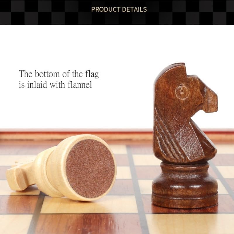 Juego de ajedrez magnético de madera de 12,8 pulgadas, 2 almacenamiento