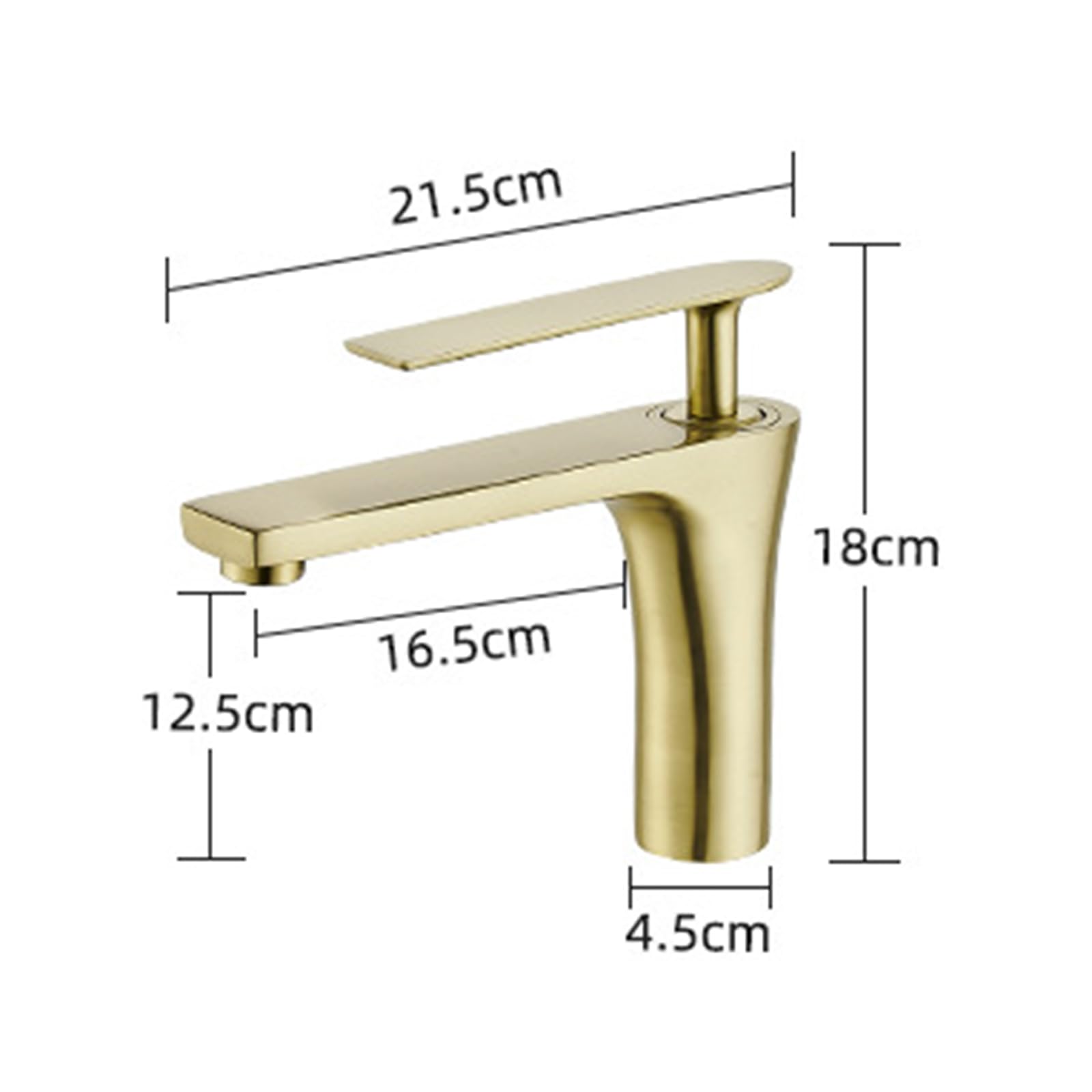 Rubinetto miscelatore per lavabo, rubinetto in ottone monoforo, controllo acqua calda e fredda, design moderno per guardaroba, maniglia singola, finitura oro spazzolato