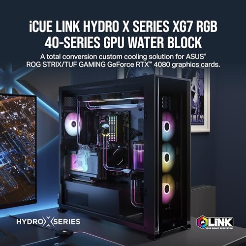 Image of CORSAIR Hydro X Series iCUE Link XG7 RGB 4080 Strix /TUF GPU Water Block - for MSI GeForce RTX 4080 Gaming Strix /TUF Cards - Black