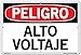 VESTIL DANGER SIGN SI-D-57-D-AL-080-S ALUMINUM .080" overall size 18.5"W x 12.5"H High Voltage ALTO VOLTAJE