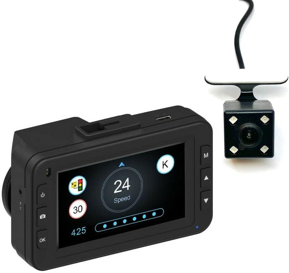 Sentinel GPS Speed & Red Light Camera Detector, Physical Laser & Radar Detection and Inbuilt Front & Rear Car Camera