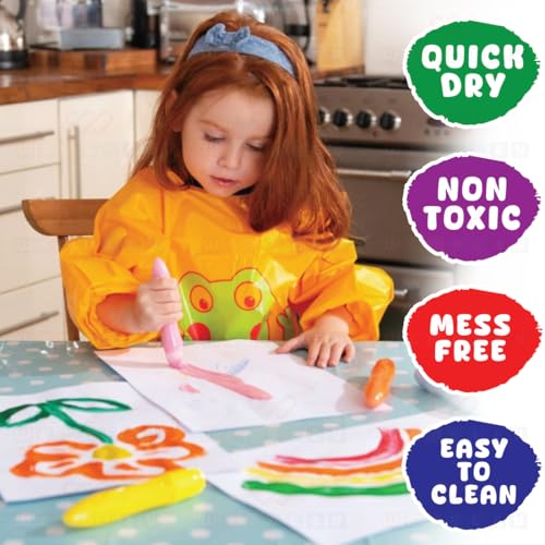 Image of Wembley Squeeze Brush| Attractive 5 Colors Set of Paint Brush| Easy to Use Multicolor Paint Brush Set for Creative Kids| 3 Classic Colors and 2 Metallic Colors Art Set