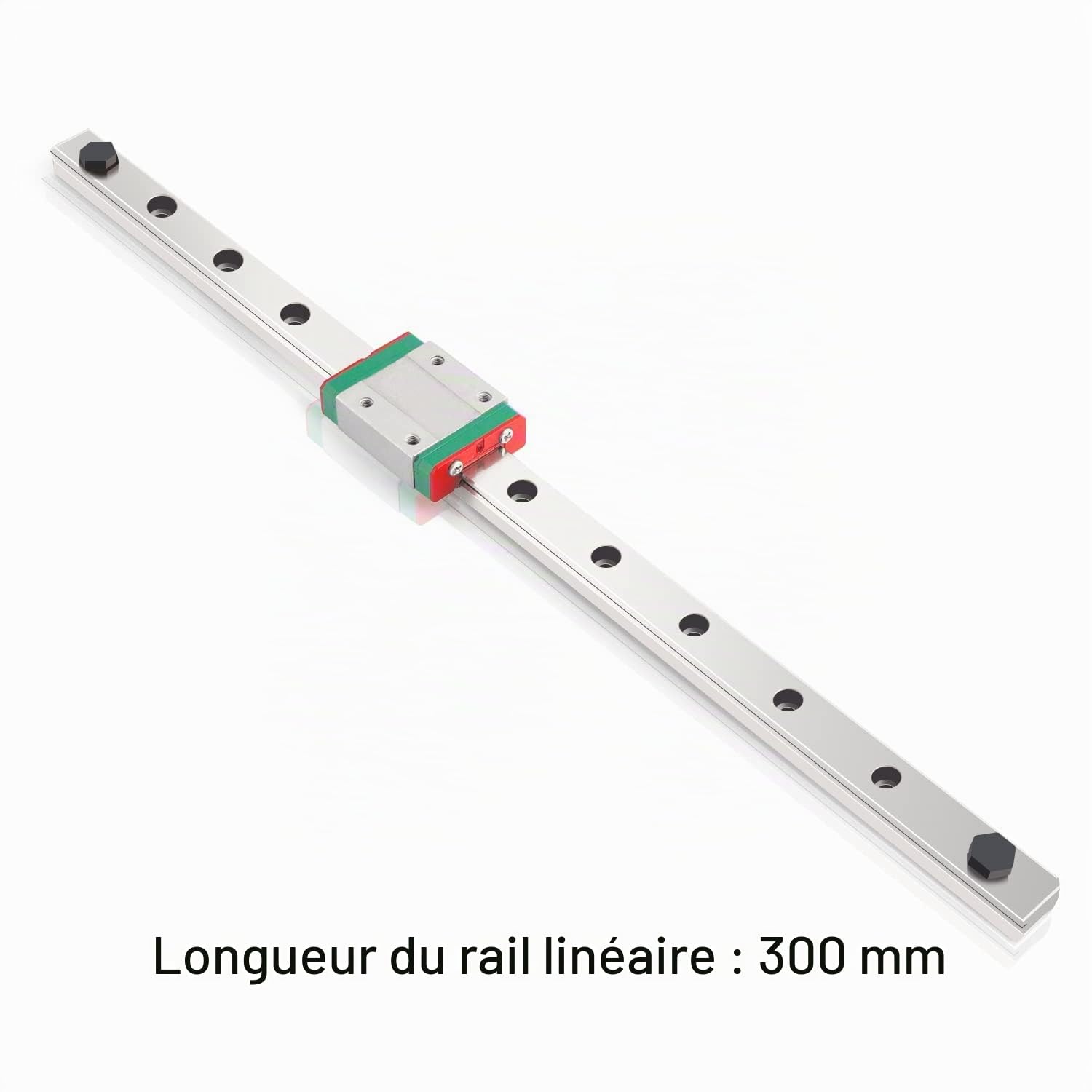 Mini guide de rail linéaire MGN12H 300 MM, guide coulissant linéaire avec bloc de chariot 1 pièces pour imprimante bricolage et Machine CNC