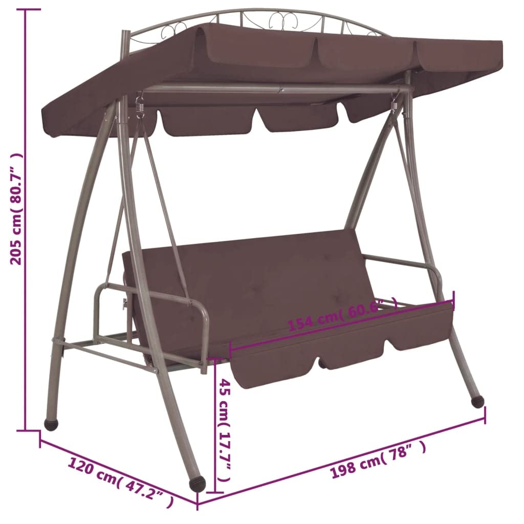 Générique Balancelle Convertible d'extérieur avec auvent Café,Balancelles de Jardin,43242