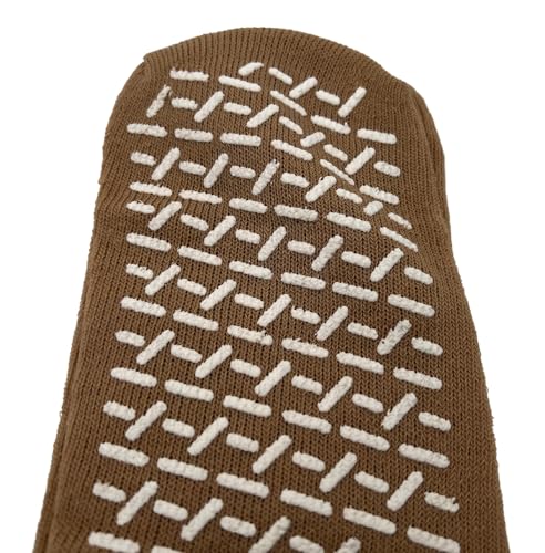 Sandhill Tools Double Tread Non-Skid Safety Socks X-Large, Beige – Non Slip Grip Hospital Socks for Men & Women – Skid Resistant Comfort Slipper Socks (6 Pairs)3