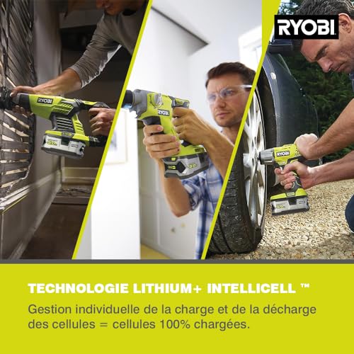 RYOBI - 1 Batterie Lithium+ 18V - 5,0 Ah et 1 Chargeur Rapide 2,0 A - RC18120-150