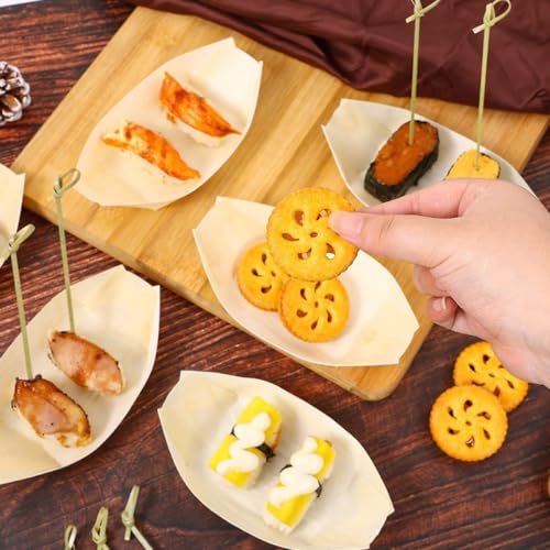 Platos de Madera para Sushi 200pcs 6x5cm miniatura 7