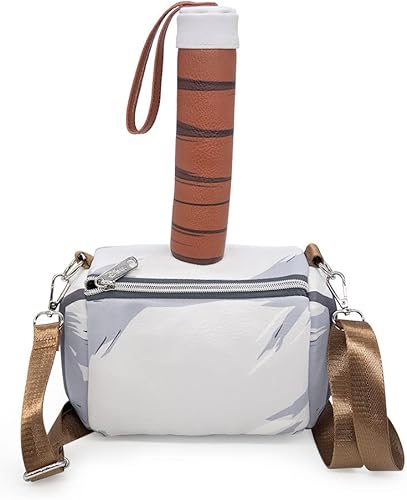 Marvel Comics Bag Cross Body Avengers Thors Mjolnir Hammer Réplica de cuero vegano plateado