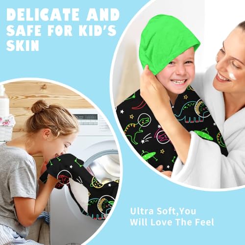 Image of Dinosaur Boys Beach Towel with Hoodie for Kids Toddlers Age 4-8,Dino Blue Bath Towels Shower Wrap for Boys, Hooded Poncho Beach Blanket for Pool Swimming Cute Wearable Bath Towel for Child