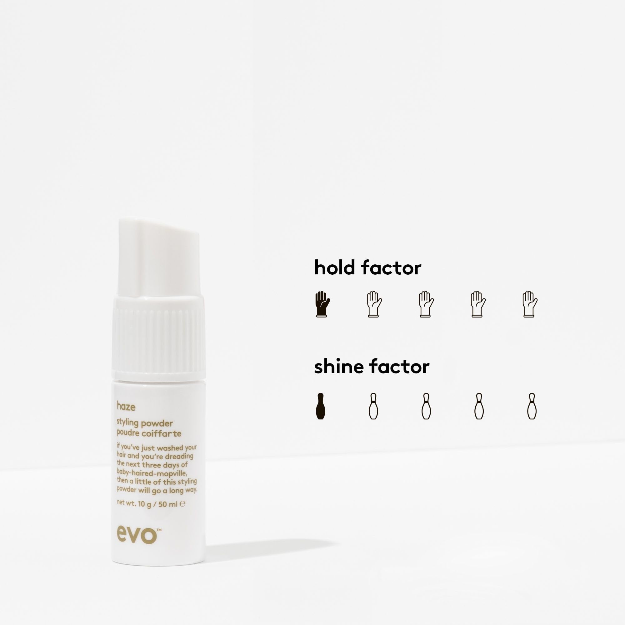 Evo Styling-Puder Haze, Haarpuder für mehr Volumen und Textur, Volumen-Puder für mattes Finish, Ansatz Puder feines und kraftloses Haar, vegan, ohne Sulfate, 50ml