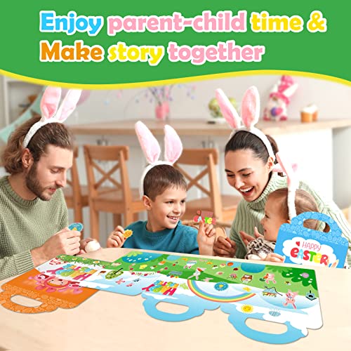 Easter Reusable Sticker Books For Kids - 3 Sets Static Adhesive Stickers Book For Toddlers Age 2 3 4 5 Preschool Learning Activities Ideal Gifts For Boy/Girl Easter Basket Stuffers #TOP5