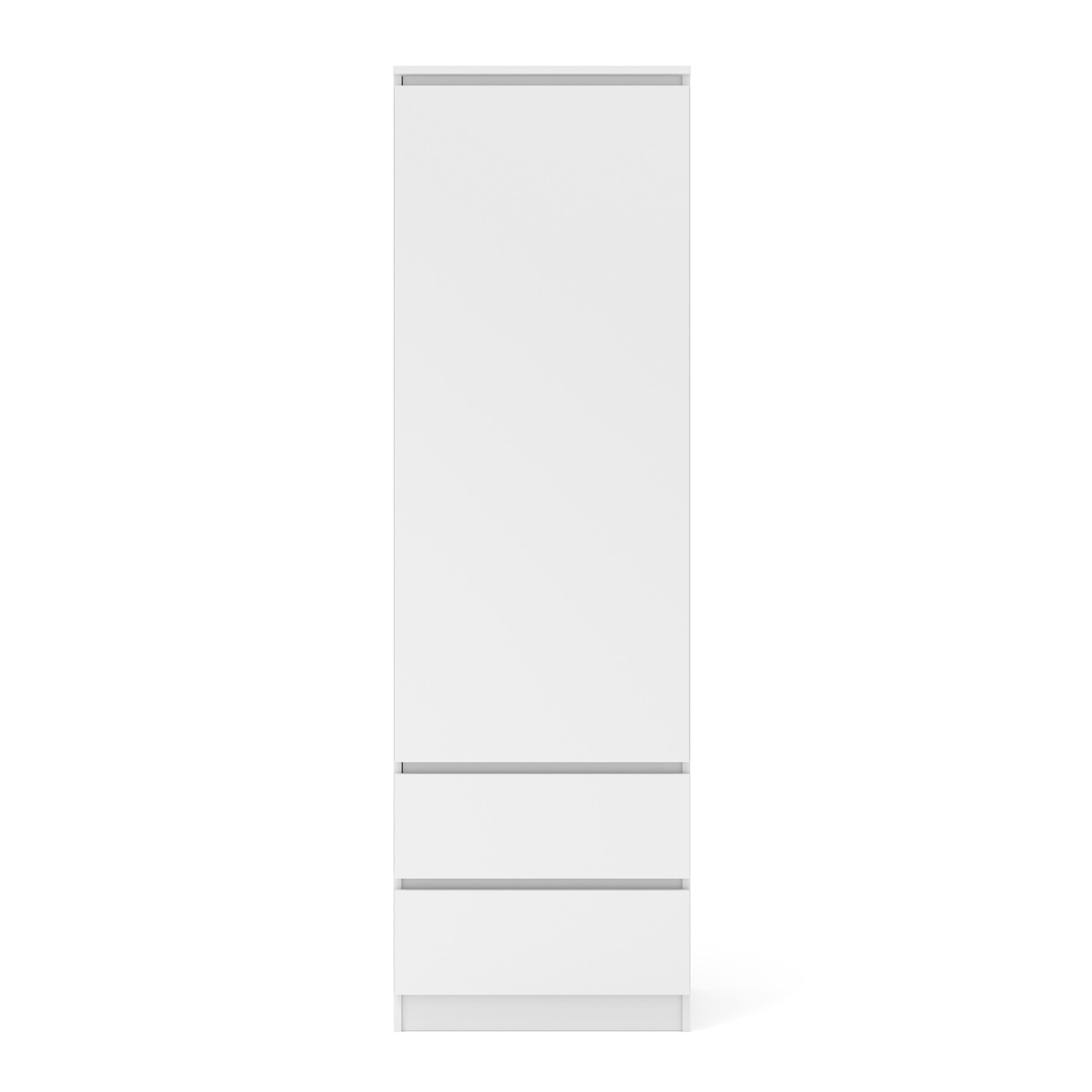 Homlando Mehrzweckschrank, Kleiderschrank Maja 60 cm mit Schubladen, schmales Aktenregal für Wohnzimmer & Büro, Moderne Aufbewahrung mit Tür, minimalistisches Design, (Weiß Matt)