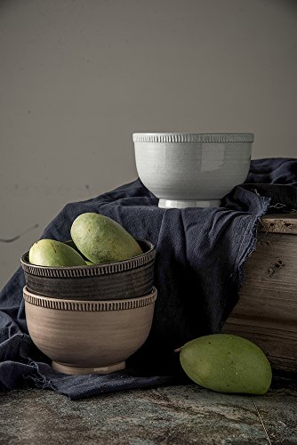 Pangu 8-Piece Dinnerware Sets, River Nile, Handmade, Ornament Motif, Service For 2 (Light Grey) #TOP6