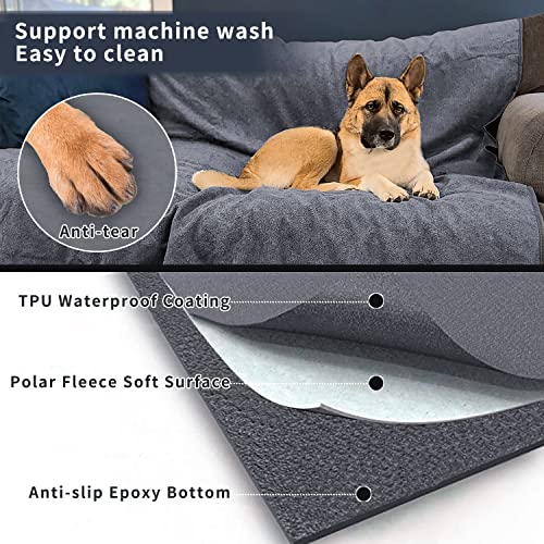 2 Packs Washable Dog Puppy Pads for Floor, Non-Slip Reusable Pee Pad for Dogs, Fast Absorbent Pet Whelping Pads & Playpen Mat for Incontinence (100x70cm Grey) - Image 4