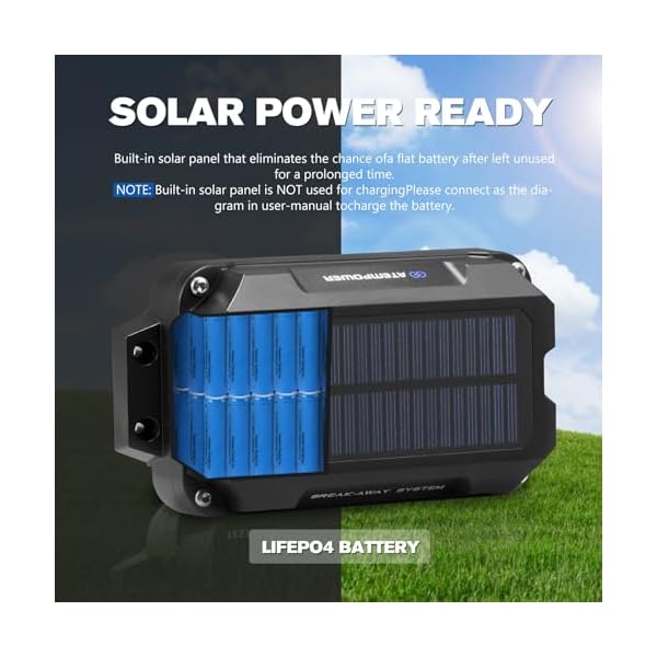 ATEM POWER Trailer Brake Controller Kit with Switch 12V 3AH LifePO4 Lithium Battery Trailer Breakaway Kit Brake Controller Bulit-in Solar Panel LED Indicator Break Away System for Trailer Caravan IP65 - Image 3