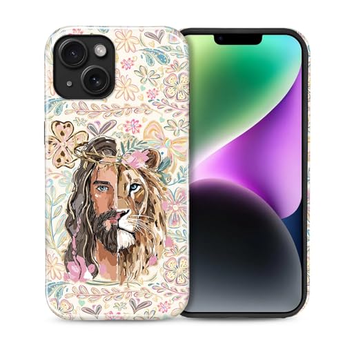 Coque iPhone 14 Plus antichoc hybride Jésus en agneau noir