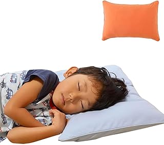 はじめてのジュニア枕 オレンジ (枕カバー付き) 子ども用枕 お子さまの成長に合わせて高さ調整ができる 洗える