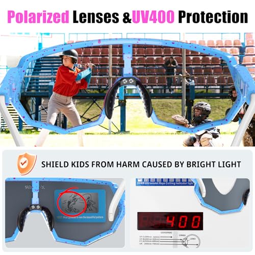 Image of X-TIGER Polarized Youth Baseball Sunglasses UV400 Kids Sunglasses Boys Girls 8-12 Youth for Softball Cycling Sports Glasses