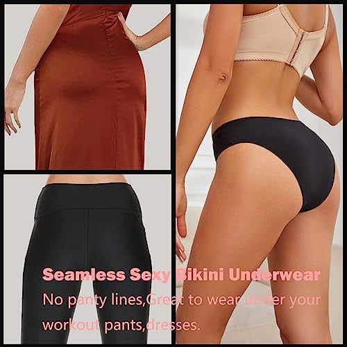 Image of OJCNBV Seamless Underwear for Women No Show Panties Invisibles Briefs Soft Stretch Bikini Underwears 6 Pack