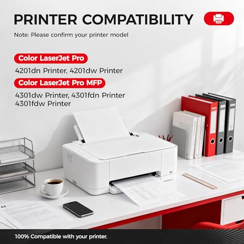 Image of 210X High-Yield Toner Cartridge Set 4-Pack Compatible for HP 210X W2100X 210A W2100A for Color LaserJet Pro MFP 4301dw 4301dwe 4301fdn 4301fdne 4301fdw 4301fdwe 4201dn 4201dne 4201dw 4201dwe Printer