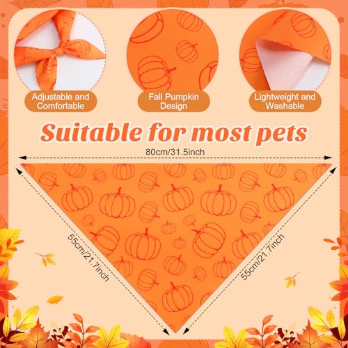 Image of Abbylike 50 Pcs Fall Dog Bandanas Bulk, Autumn Harvest Pumpkin Pattern