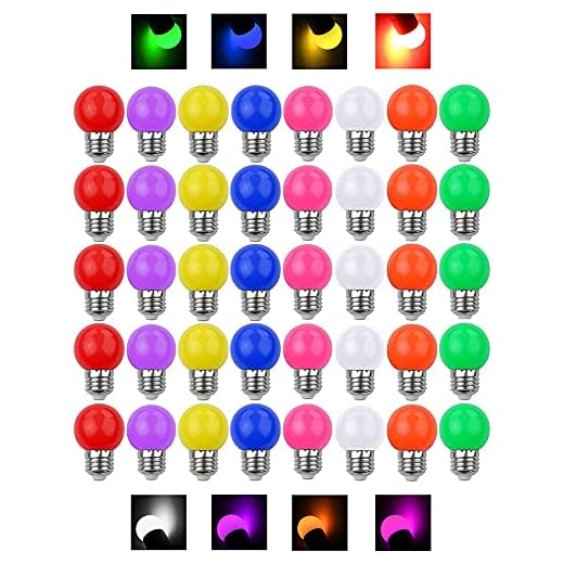 V-TOO LED Bunte E27 Farbige Glühbirnen 3W = 30W Dekoratives Licht und Design 240 Lumens AC220V-240V Dekorationslampe in Klasse Golfball Form Gemischte Farben - 40er Pack
