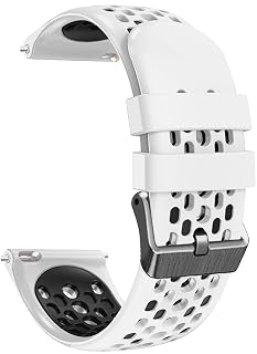 Zitel® Band Compatible with COROS PACE 4 / PACE 3 / PACE Pro/APEX 2 Pro/APEX Pro/APEX 46mm - 22mm wide Silicone Sport Strap (White - Black)