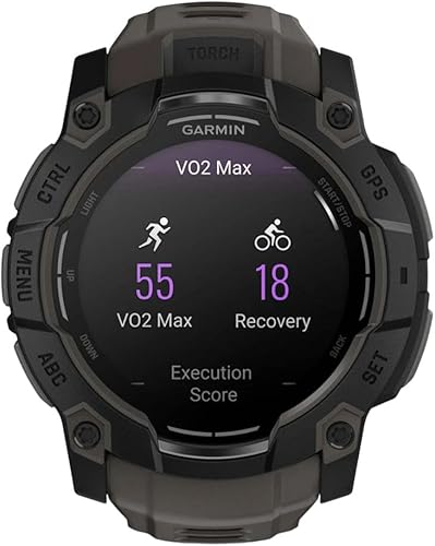 Vista 3 de Garmin Instinct® 3 50mm, AMOLED Display, Rugged Outdoor GPS Smartwatch, Metal-Reinforced Bezel, Built-in Flashlight, Up to 18 Days of