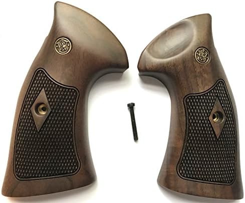 Gun Grip Supply Smith & Wesson S&W K/L Frame Grips Frame Walnut Checkered Coke Bottle. Square Butt