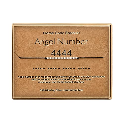 Angel Number Bracelets for Women 4444 Morse Code Bracelets Numerology