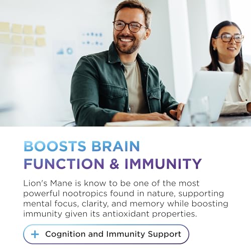 Image of Dr. Emil Organic Lion's Mane Mushroom, High-Potency Nootropic, 180 Capsules | High-Potency Nootropic with Organic Lion's Mane and BioPerine to Support Focus, Mental Clarity, and Cognition