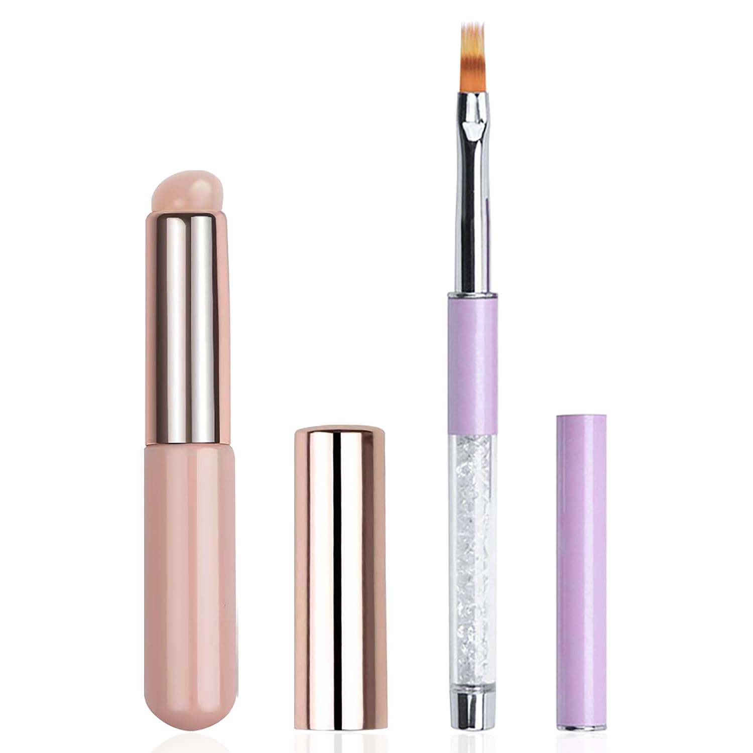 YECIRALA 2Pcs Ombre Nail Brush For Nails Ombre Gel Polish Brushes Tools Reusable Silicone Nail Brush Gradient Nail Ombre Painting Brush Nail Silicone