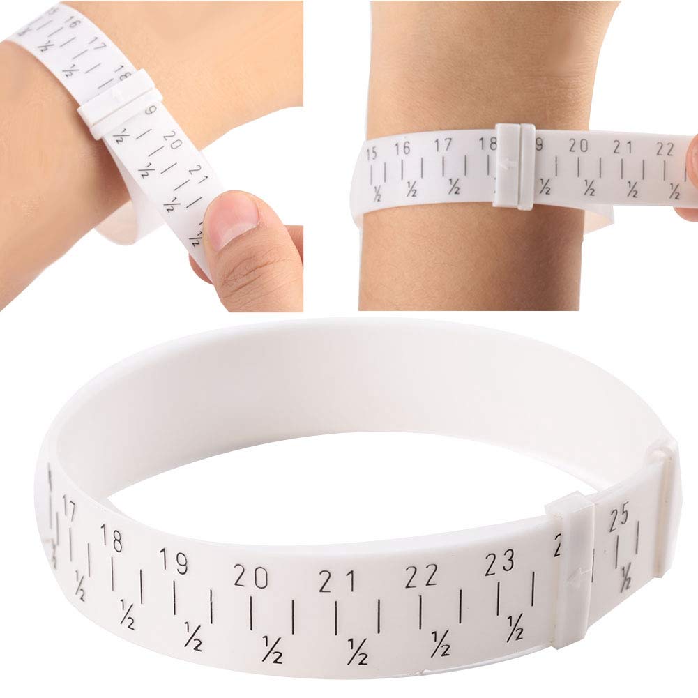 Alucy Measuring Size Bracelet, Adjustable Bracelet, Plastic Bracelet, Bangle Gauge Sizer, Jewelry Measure Wrist Size Tool 15-25Cm