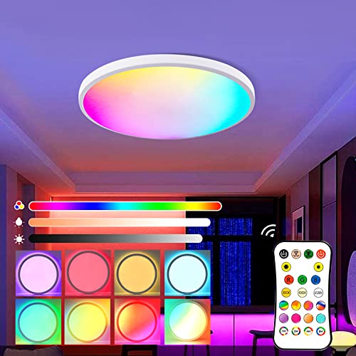 LED-Deckenleuchte, dimmbar, LED-Deckenleuchte, 24 W, mit Fernbedienung,...