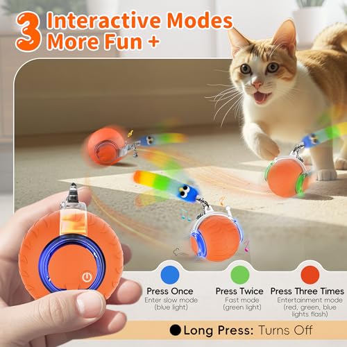 UPSKY Interactive Cat Toy, Smart Moving Cat Ball Toys for Indoor Cats - Image 3