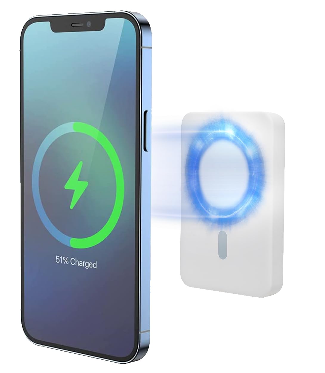 XtremeMac Magsafe Powerbank 5000mAh, Batterie Externe magnétique pour iPhone 15/14/13/12 Série, USB-C et Powerbank sans Fil à Charge Rapide, Mini Power Bank PD 15W, Puissante, Blanc