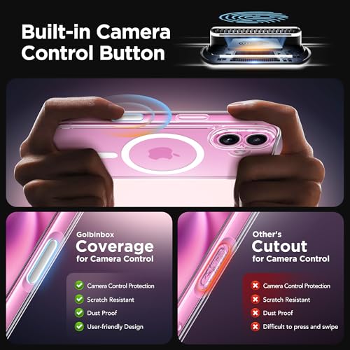 GolbinBox Magnetic for iPhone 16 Plus Case with Camera Control Button,Compatible with MagSafe,[Full Camera Protection][2 Privacy Screen Protectors] Shockproof Phone Cover for iPhone 16 Plus (Clear) by GolbinBox - Image 2