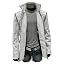White Hooded Jacket Leahter