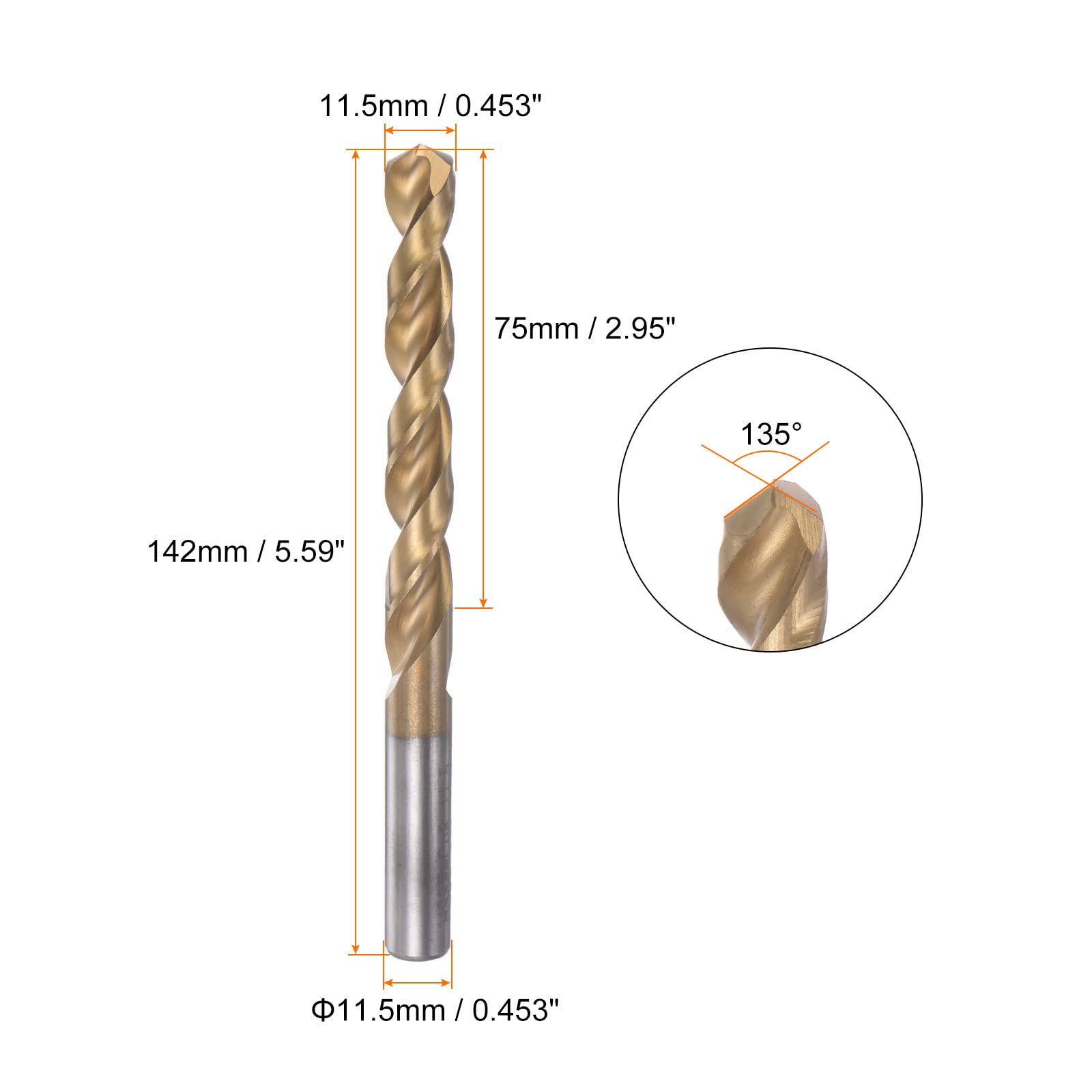 Sourcing Map Spiralbohrer-Set, 12 Stück, 1 Mm, Titanbeschichtet, HSS Stahl - Für Metall, Holz, Kunststoff
