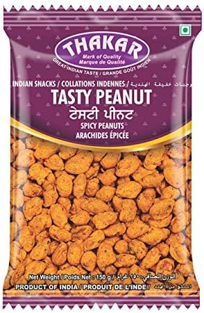 THAKAR Tasty Spicy Peanut Crunchy & Roasted Snack 150g Pack | Premium Nutty Delight with Rich Spices | Perfect Munch for Any Time | Packed with Bold Flavors & Quality Ingredients,