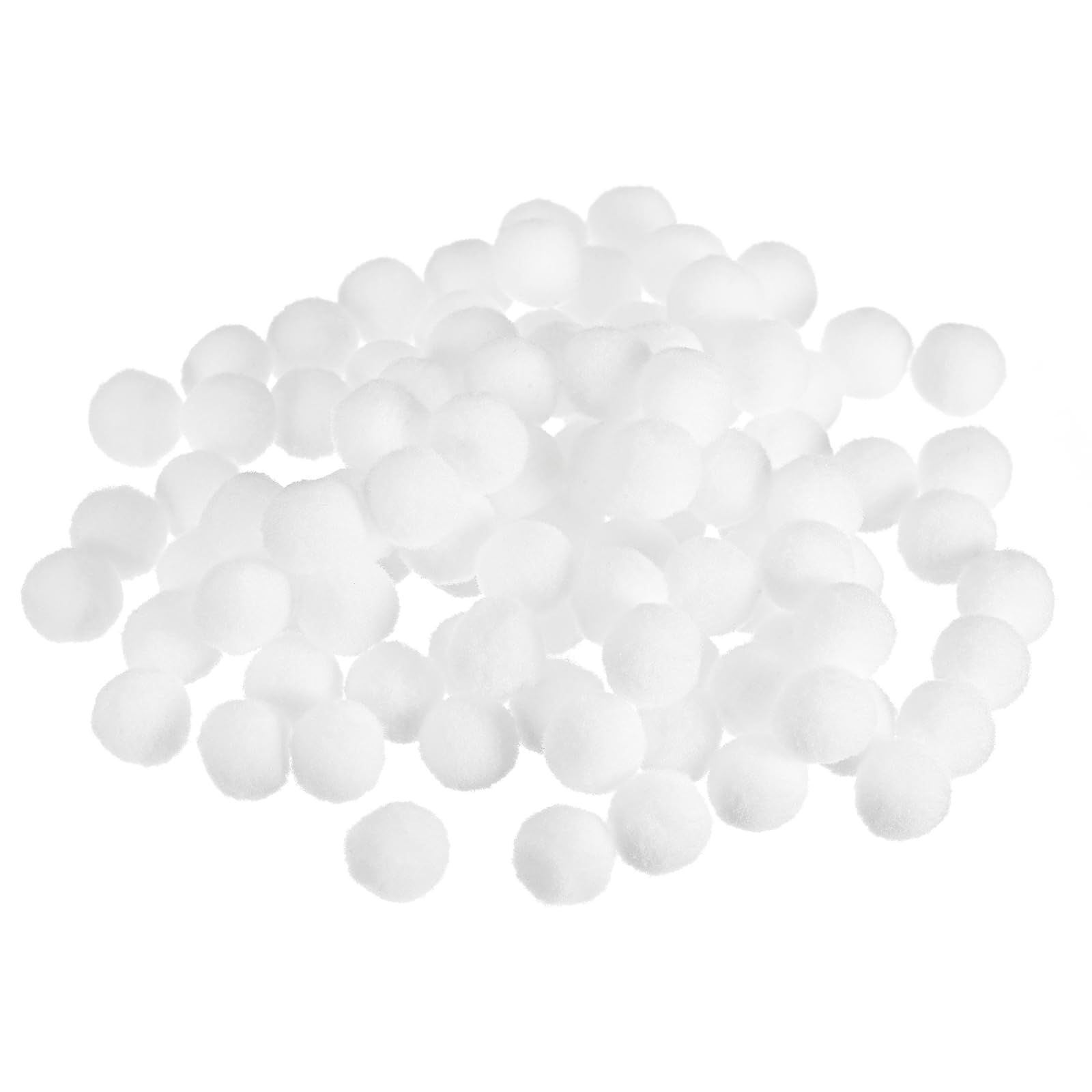 Unifizz 100Pcs Pom Felt Balls, 1.5cm White Fabric Pom Poms for Crafts, DIY Decor and Festive