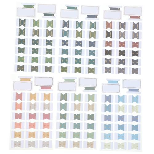 ledmomo 6枚 書き込み可能なインデックス付箋タブ ポータブル粘着式ブックマーカー 家用ノート類 書類整理 読書メモに