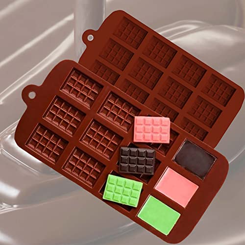 Fusang 2Pcs Mini Chocolate Moulds Break Apart Chocolate Non-Stick Reusable 12-Cavity Silicone Candy Molds,Candy Protein & Engery Bar Moulds,Diy Baking Mold For Chocolate,Candy,Hard Candy,Etc #TOP1