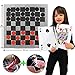 Elite Sportz Jumbo Playing Cards and Giant Checkers Combo - Giant Indoor Outdoor Yard Games Including a Giant Checkers Rug for Kids, Tic Tac Toe and Large Cards - Durable Zipup Carry Bag for Storage